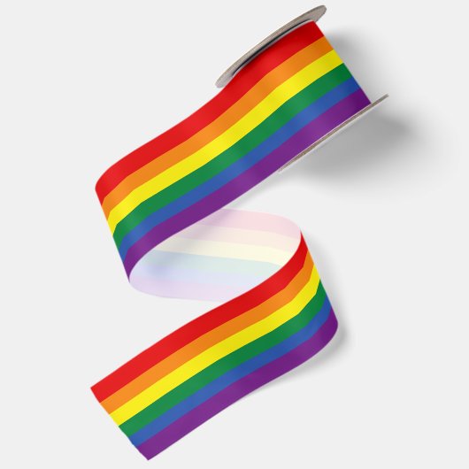 Ruban En Satin Rayure Arc-en-Ciel Classique (Dos)