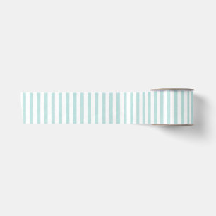 Ruban En Satin Rayure Brise Côtière - Bleu Aqua
