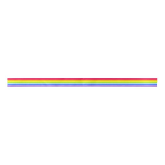 Ruban En Satin Rayure d'arc-en-ciel (Devant)