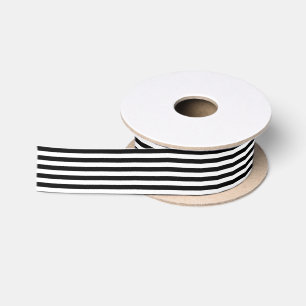 Ruban En Satin Rayure noir et blanc