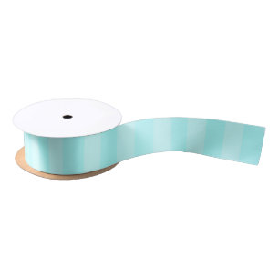 Ruban En Satin Rayures Aqua Clair