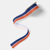Ruban En Satin Rayures bleu marine et orange (Dos)