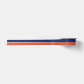 Ruban En Satin Rayures bleu marine et orange (Devant)