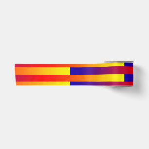 Ruban En Satin Rayures Bleu Rouge Jaune