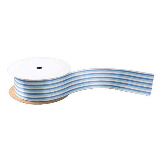 Ruban En Satin Rayures bleues et blanches (Bobine)