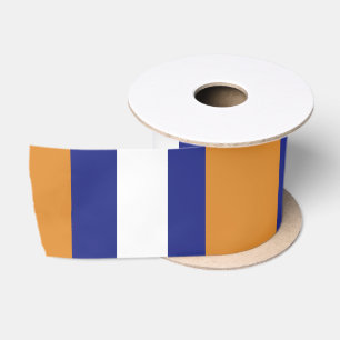 Ruban En Satin rayures Brown, bleu marine et blanc