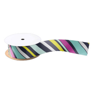 Ruban En Satin Rayures diagonales colorées décoration moderne de 