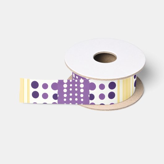 Ruban En Satin Rayures et points (Bobine)
