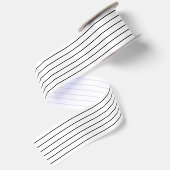 Ruban En Satin Rayures fines pinces noires et blanches (Dos)