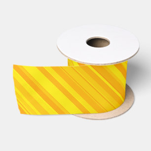 Ruban En Satin Rayures Jaune Orange