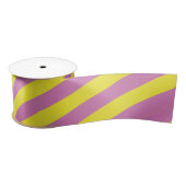 Ruban En Satin Rayures Jaune Rose (Bobine)