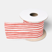 Ruban En Satin Rayures orange, lignes  (Bobine)