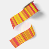 Ruban En Satin Rayures Orange Rouge Jaune (Dos)