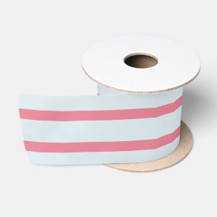 Ruban En Satin Rayures rose et bleu pastel