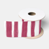 Ruban En Satin Rayures rouges Bordeaux  (Bobine)