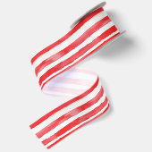 Ruban En Satin Rayures rouges et blanches de Noël (Dos)