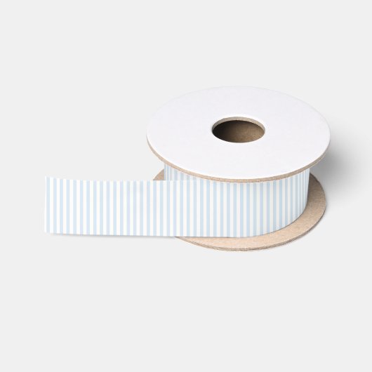 Ruban En Satin Rayures Simples - Bleu Poudre (Bobine)