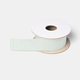Ruban En Satin Rayures Simples - Sauge Éteinte