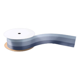 Ruban En Satin Rayures tonales bleues d'Ombre de bleus de