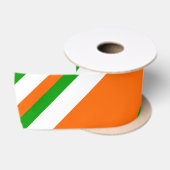 Ruban En Satin Rayures Vertes, Blanches et Orange (Bobine)