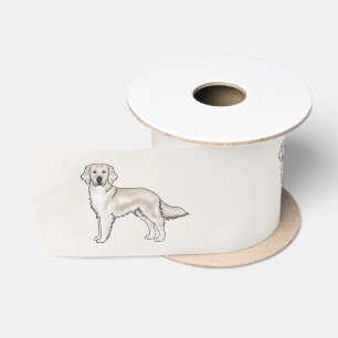Ruban En Satin Récupérateur doré de crème anglaise Chien de dessi