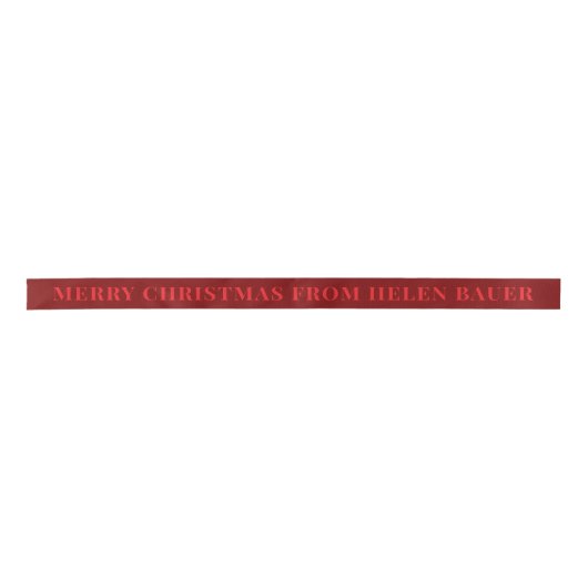 Ruban En Satin Red on Burgundy Simple Text Merry Christmas Gift (Devant)