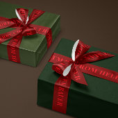 Ruban En Satin Red on Burgundy Simple Text Merry Christmas Gift