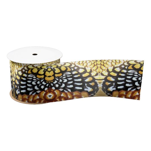 Ruban En Satin Reeve's Pheasant Feather Design - Ruban (Bobine)