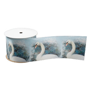 Ruban En Satin Remous floral de cygne