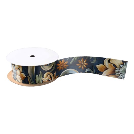 Ruban En Satin Renaissance italienne en bleu (Bobine)