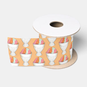 Ruban En Satin Retro Arc en Ciel Sherbet Crème Dessert Orange