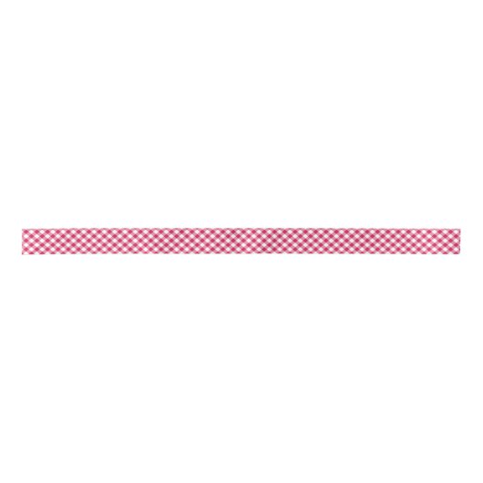 Ruban En Satin Retro Gingham Raspberry (Devant)