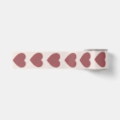 Ruban En Satin Retro Hearts Pink Burgundy Y2K Style (Devant)