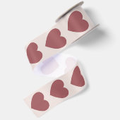 Ruban En Satin Retro Hearts Pink Burgundy Y2K Style (Dos)