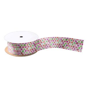 Ruban En Satin Rétro motif mignon de pomme