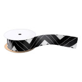 Ruban En Satin Rétro motif noir et blanc d'art déco (Bobine)