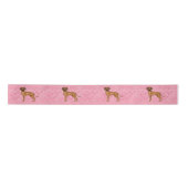 Ruban En Satin Rhodesian Ridgeback Chien Love Coeur Motif rose (Devant)