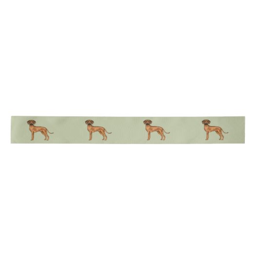 Ruban En Satin Rhodesian Ridgeback mignon Chien Lion Africain Ver (Devant)