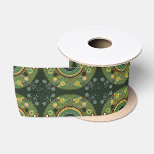 Ruban En Satin Ribbon cadeau de style point autochtone vert
