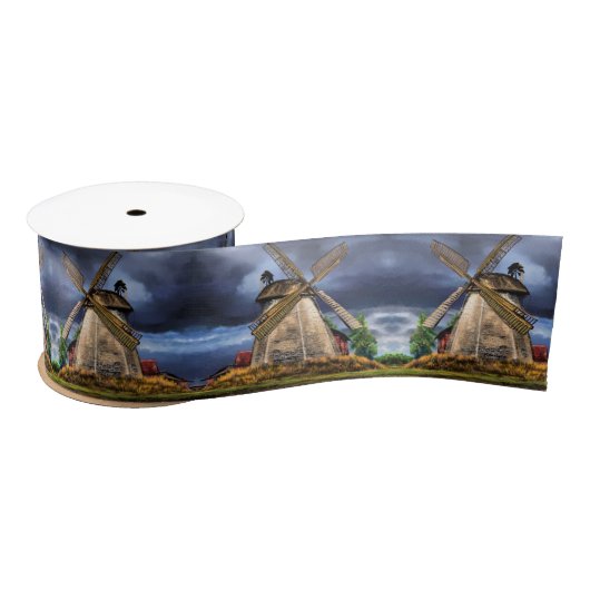 Ruban En Satin Ribbon cadeau Pays-Bas Windmill Landscape (Bobine)