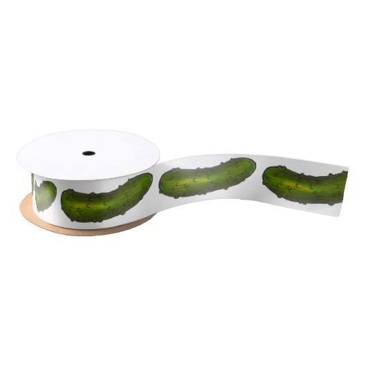Ruban En Satin Ribbon de gigogne à collet vert (Bobine)