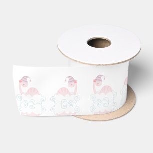 Ruban En Satin Ribbon Dinosaure Rose