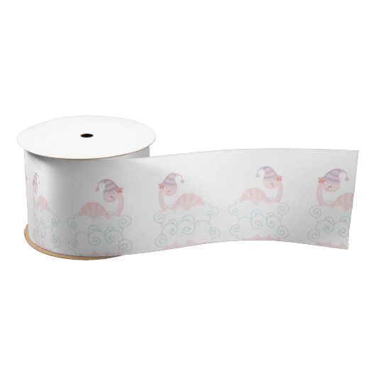 Ruban En Satin Ribbon Dinosaure Rose (Bobine)