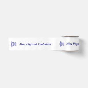 Ruban En Satin Ribbon Miss America Blue Crown Satin