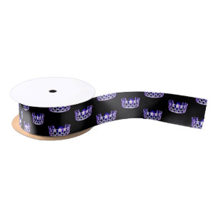 Ruban En Satin Ribbon Miss USA Purple Star Crown Satin