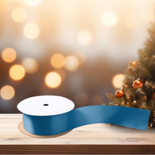 Ruban En Satin Ribbon moyen bleu satin