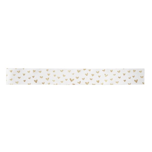 Ruban En Satin Ribbon Satin Coeurs Or Blanc (Devant)