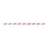 Ruban En Satin Ribbon satin vintage d'avion rouge (Devant)