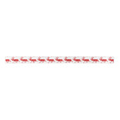 Ruban En Satin Rindeer rouge / Silhouette caribou (Devant)