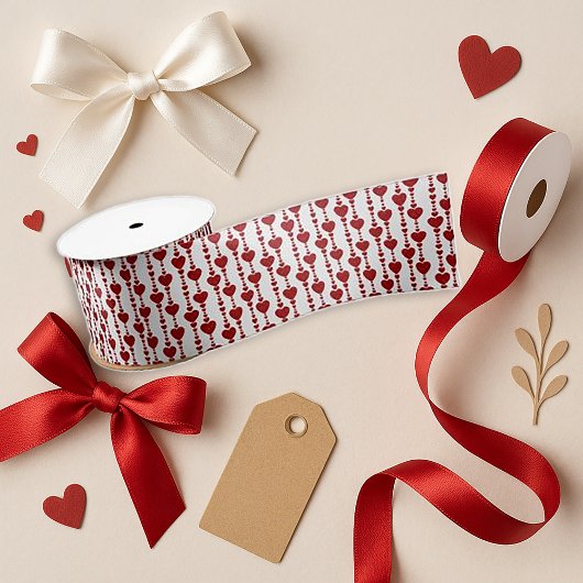 Ruban En Satin Romantic Red Heart Valentine Crafts